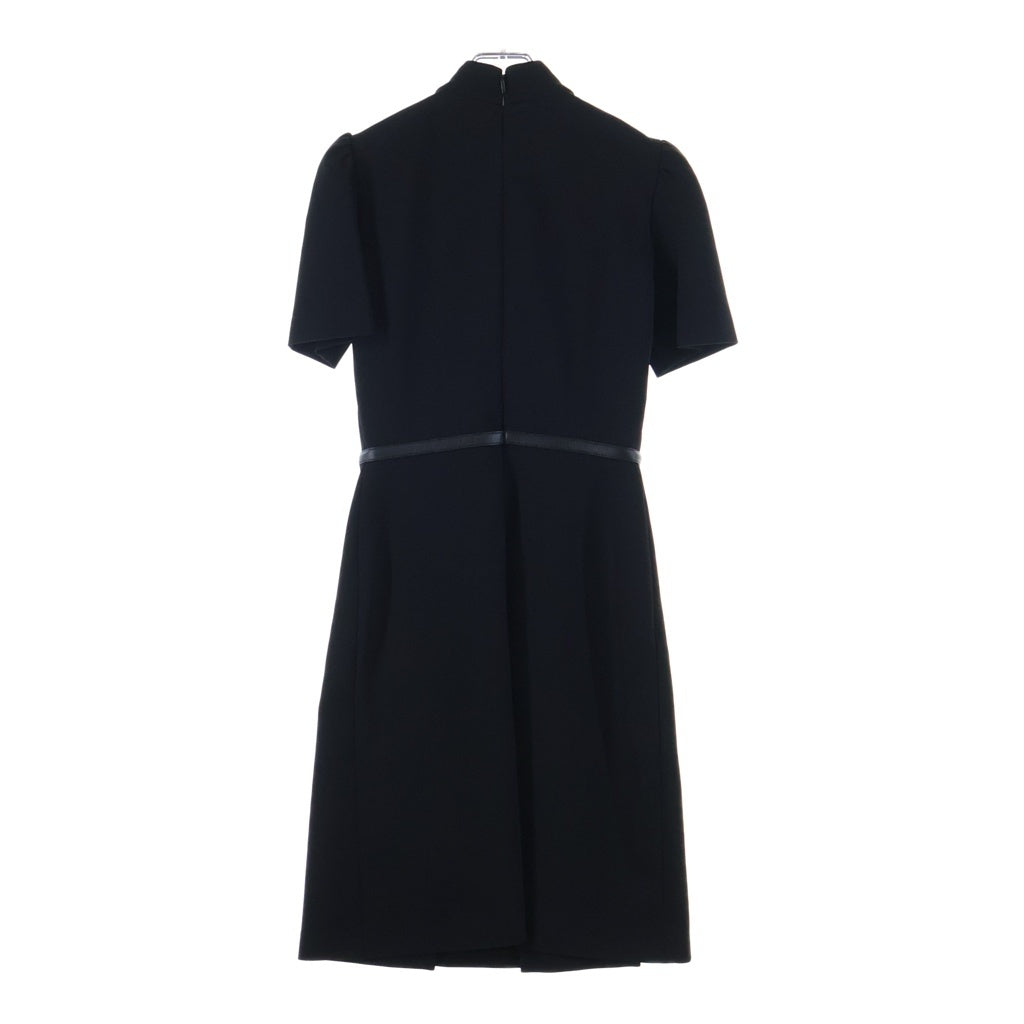 GUCCI(グッチ) ホースビッド ハイネック ショートスリーブ バックジップ ワンピース ブラック 598881 XJBYO レディース