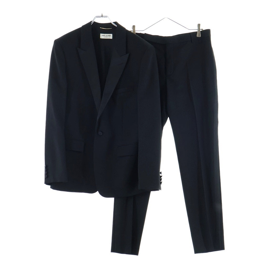 SAINT LAURENT PARIS(サンローランパリ) アイコニック ル スモーキング ジャケット ローウエスト トラウザー パンツ セットアップスーツ ブラック 505327 607849 Y512W