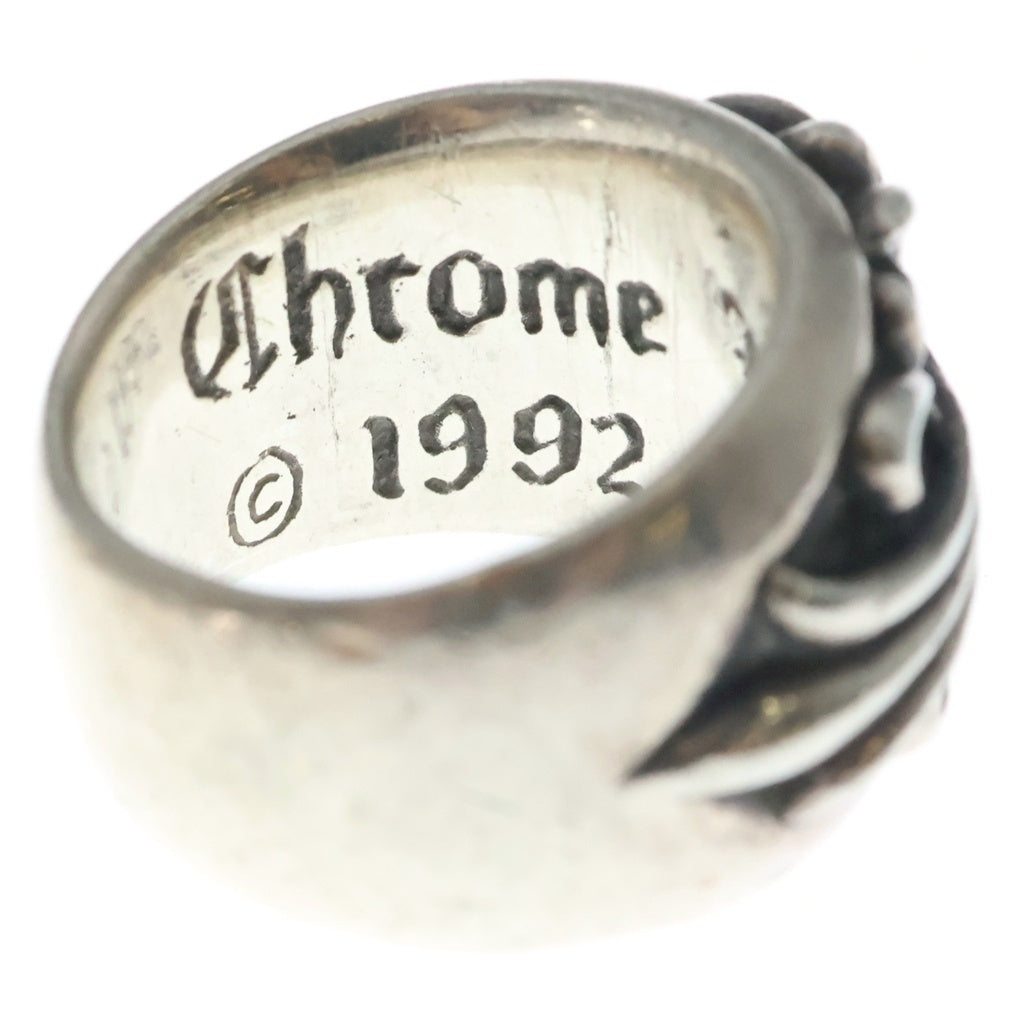 CHROME HEARTS(クロムハーツ) FLRL CRS 1SAP フローラルクロス ワンポイントサファイヤ リング シルバー