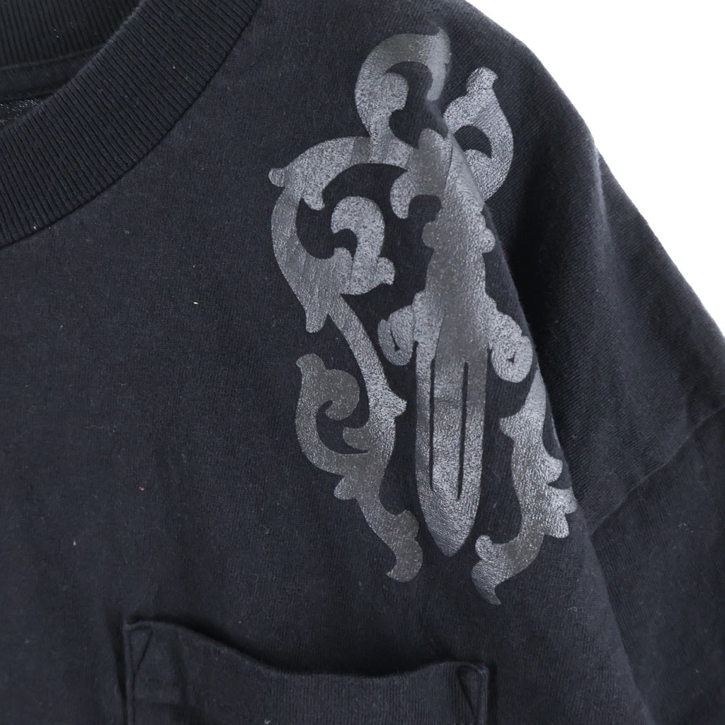 CHROME HEARTS(クロムハーツ) OLD S/S TEE オールド バックセメタリークロス ヴァインダガープリント ポケットTシャツ ブラック