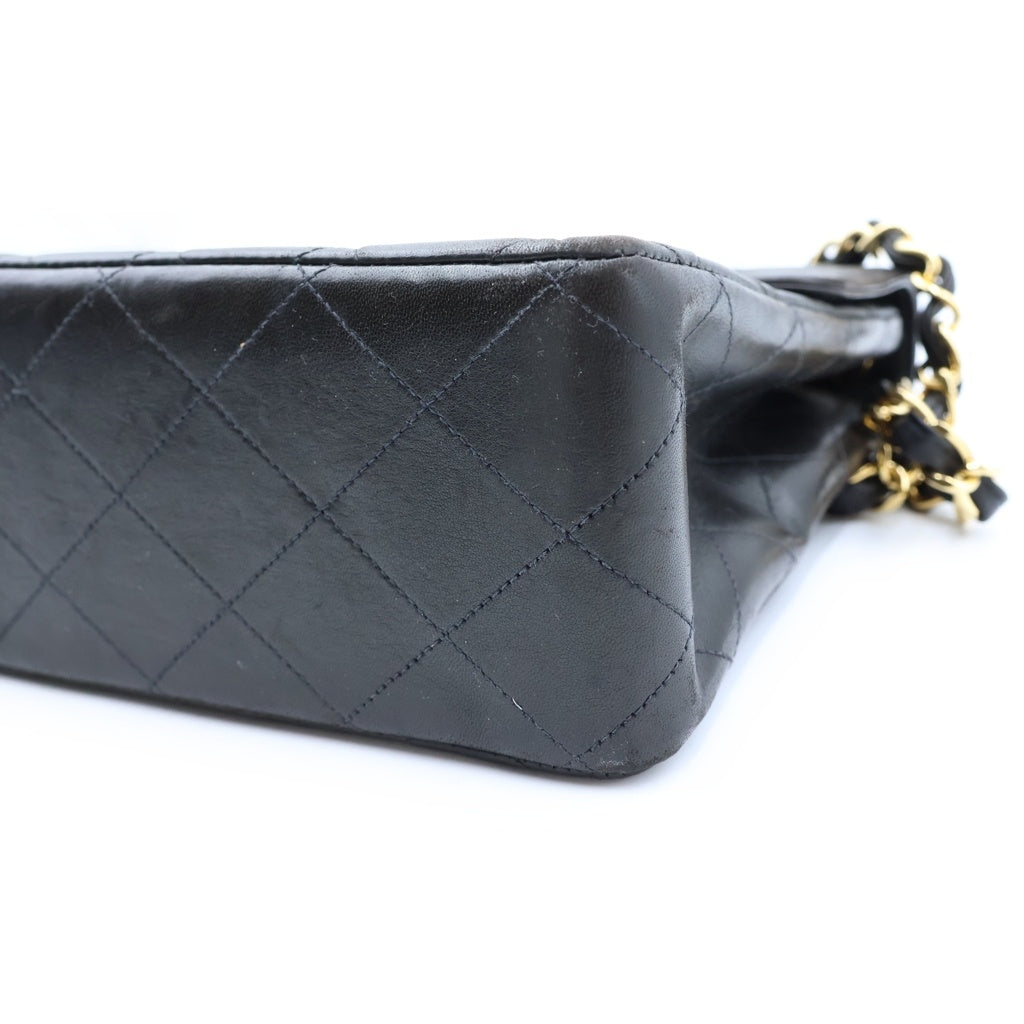 CHANEL(シャネル) マトラッセ30 Sフラップ/Wチェーンショルダーバッグ 黒 ラムスキン GD金具 シール・Gカード 5105827 箱 保 レディース