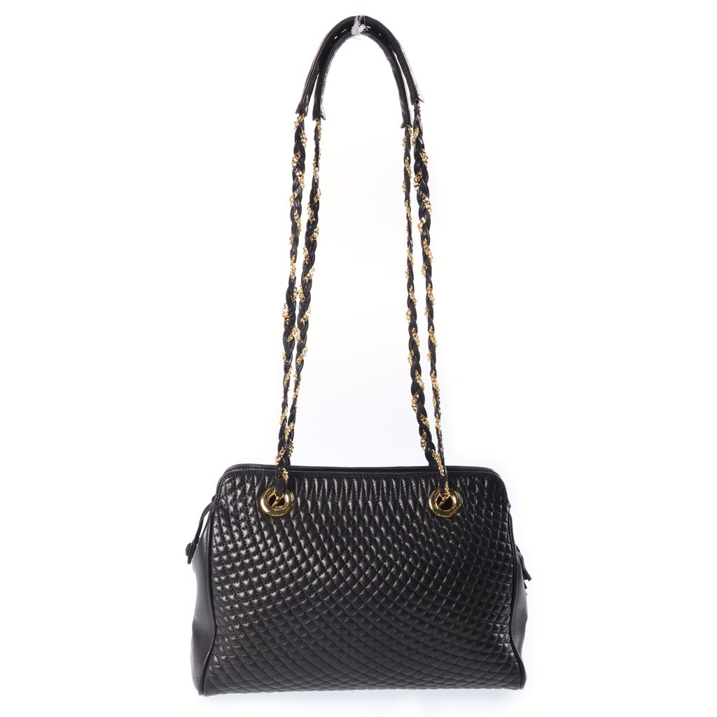 BALLY(バリー) キルティング チェーンショルダーバッグ ブラック レザー レディース