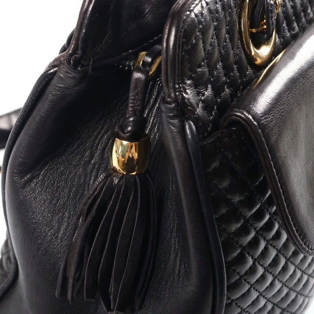 BALLY(バリー) キルティング チェーンショルダーバッグ ブラック レザー レディース