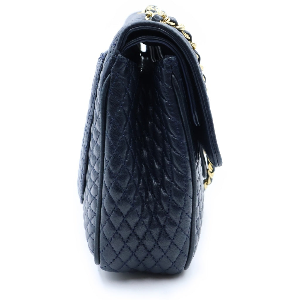 BALLY(バリー) ターンロック キルティング チェーンショルダーバッグ ブラック レザー レディース