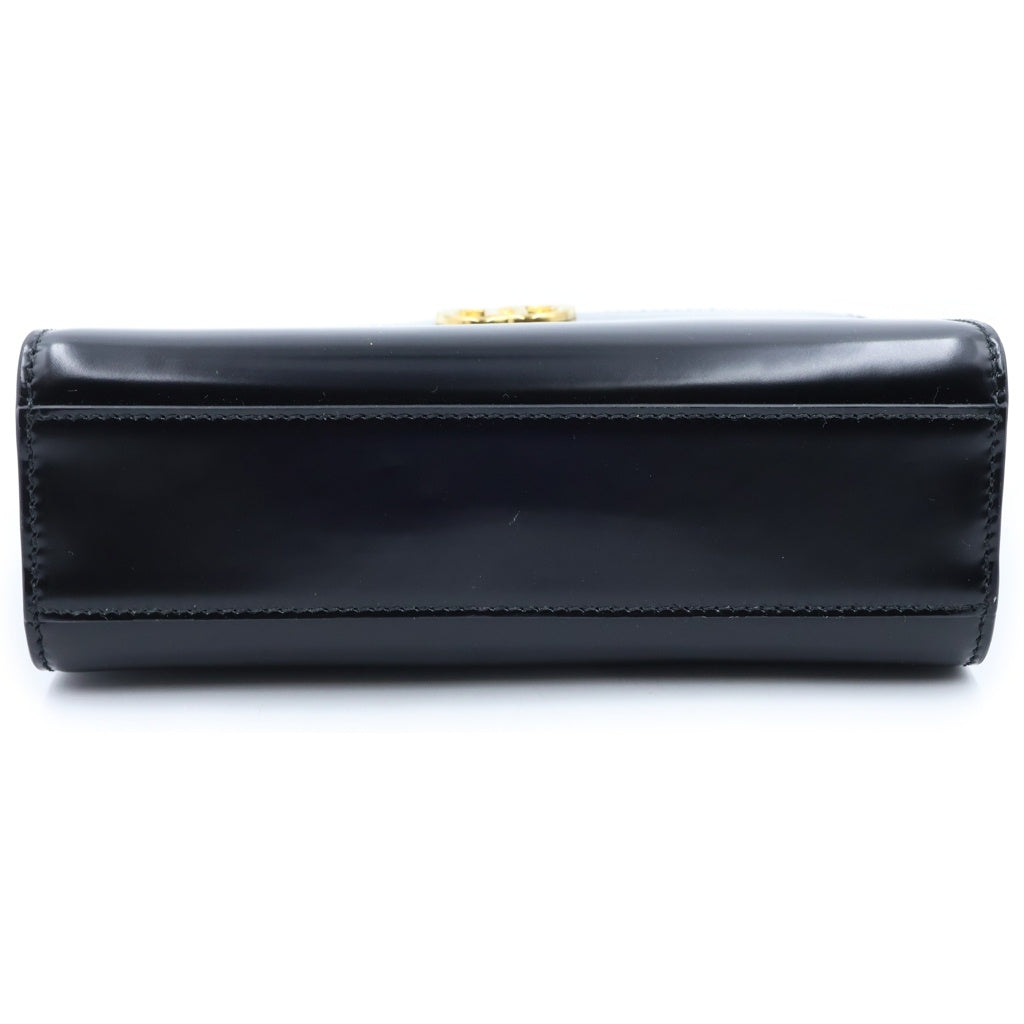 BALLY(バリー) エンブレム スモール パレス 2WAY ハンドバッグ ショルダーバッグ パテントレザー ブラック レディース