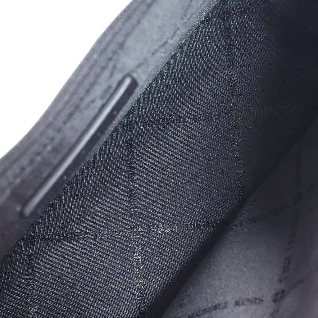 MICHAEL KORS(マイケルコース) MKシグネチャー カラーブロック フラップ クロスボディ スモール ショルダーバッグ PVCレザー ブラック×ホワイト レディース