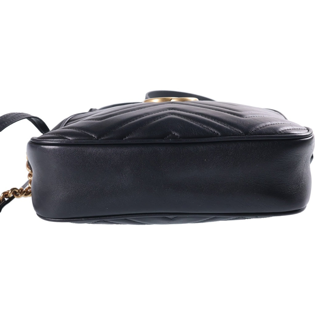 GUCCI(グッチ) GGマーモント チェーン ショルダーバッグ ブラック ゴールド金具 レザー 447632 レディース
