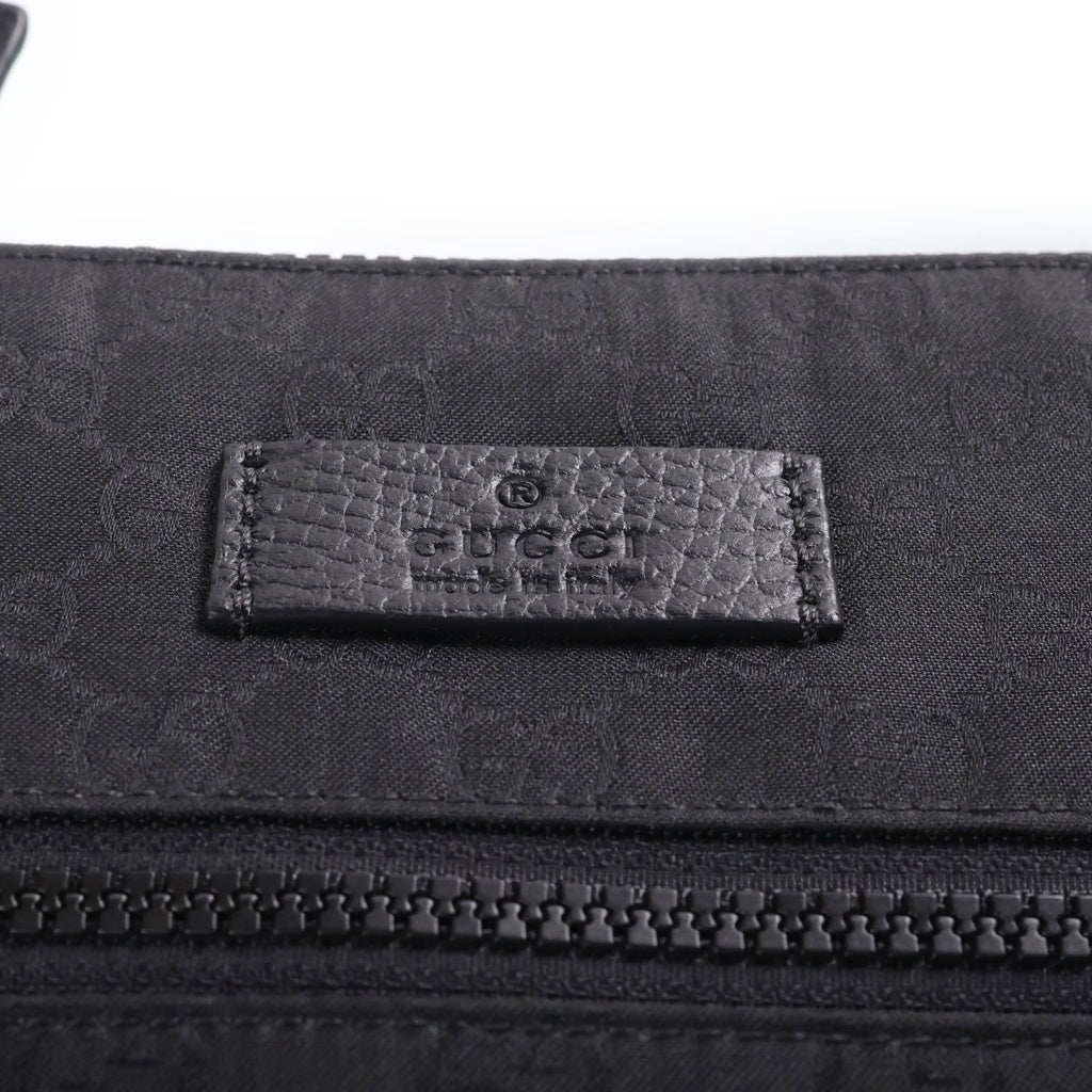 GUCCI(グッチ) GGキャンバス ショルダーバッグ GGナイロン ブラック ナイロン×レザー 449183 449133 レディース