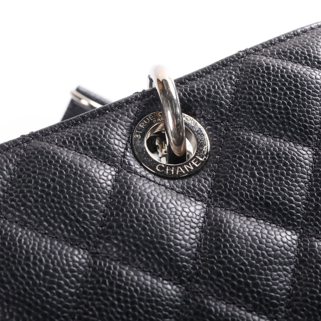 CHANEL(シャネル) ココマーク GSTトートバッグ ハンドバッグ シルバー金具 キャビア ブラック シール付き 17番台 A50995 レディース