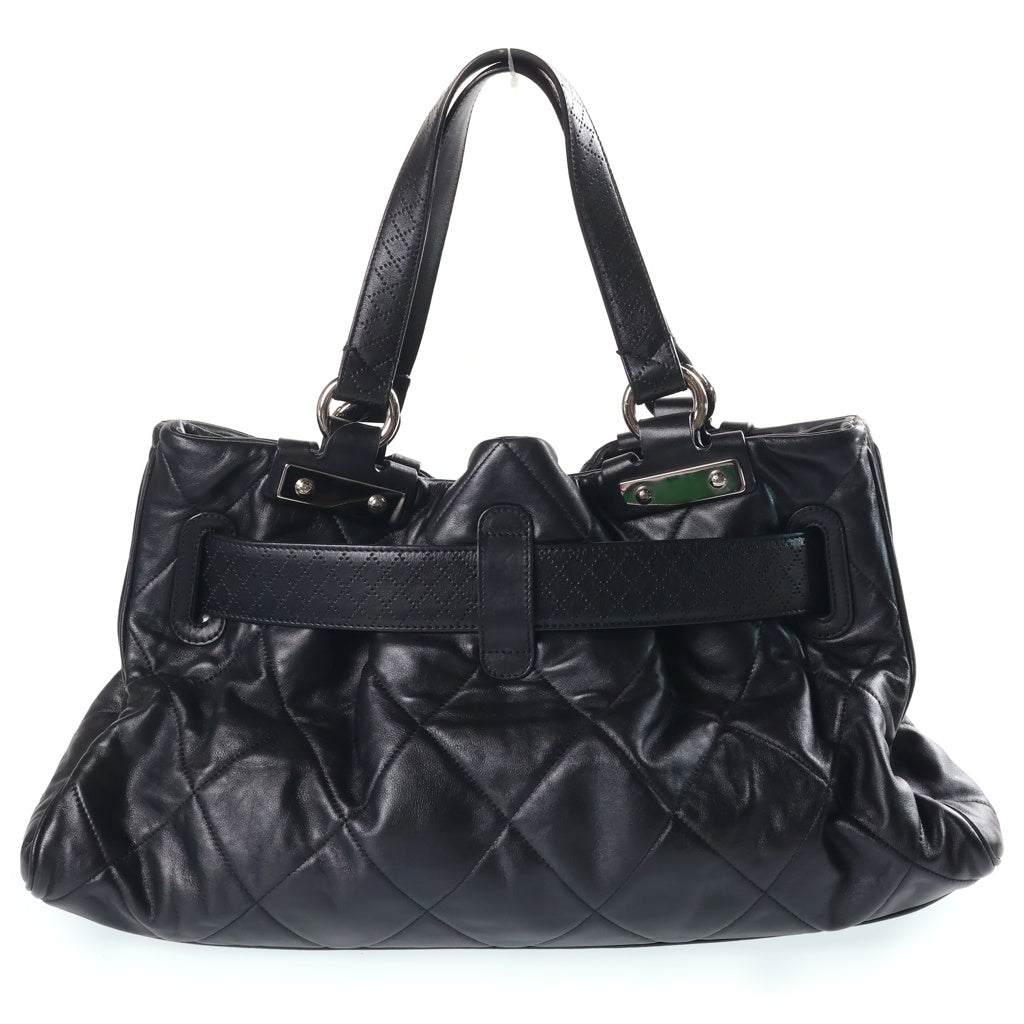 CHANEL(シャネル) パリ ロンドン ドアラッチ トートバッグ ハンドバッグ ラムスキン ブラック シルバー金具 シール付き 12 番台 レディース