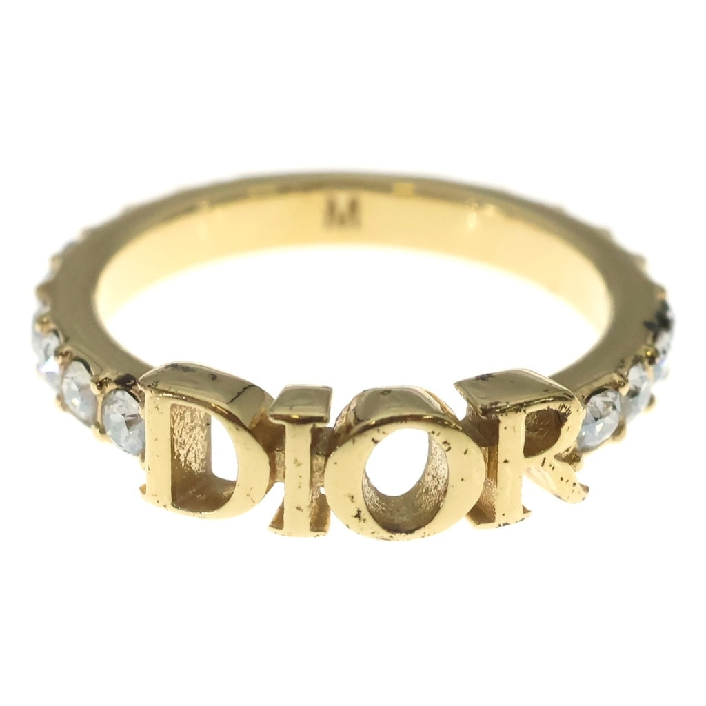Christian Dior(クリスチャンディオール) ディオールロゴ リング ゴールド ラインストーン GP