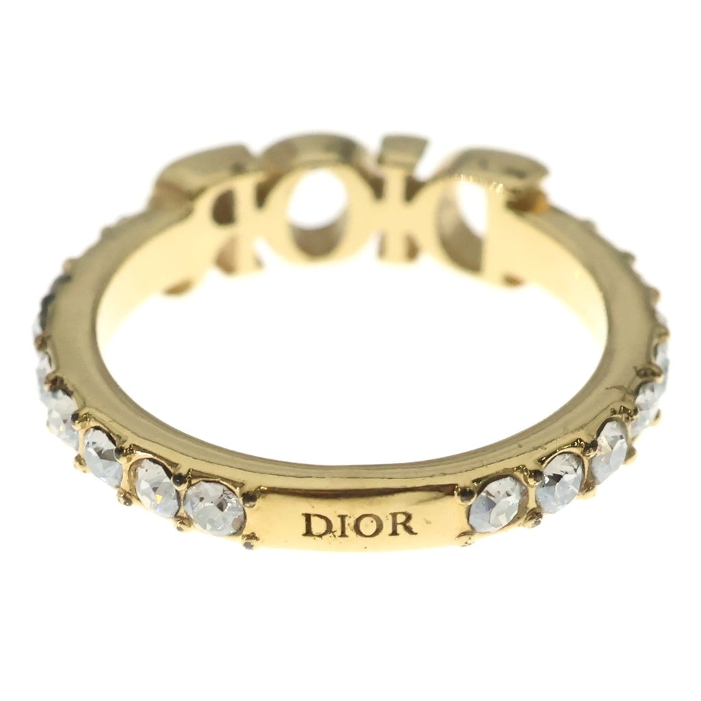 Christian Dior(クリスチャンディオール) ディオールロゴ リング ゴールド ラインストーン GP