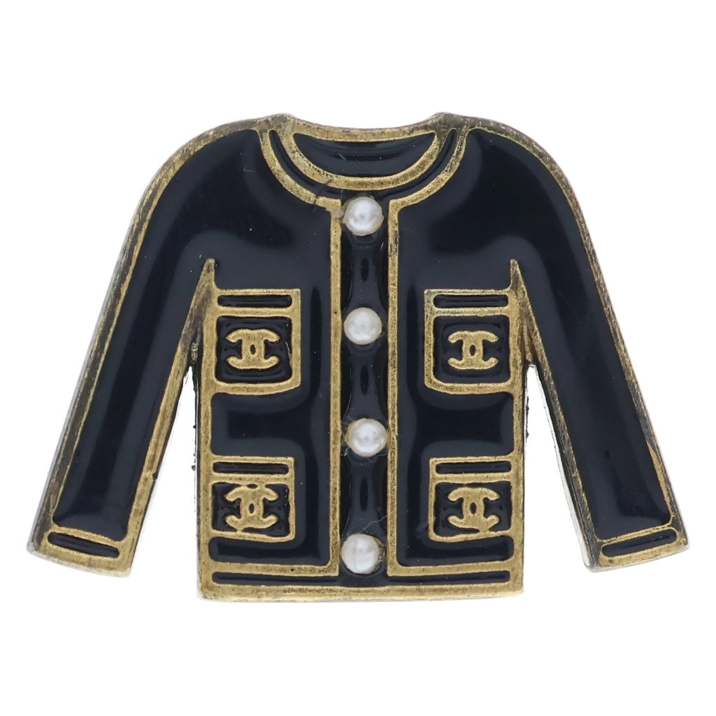 CHANEL(シャネル) ピンブローチ ブラック/ゴールド GP レディース