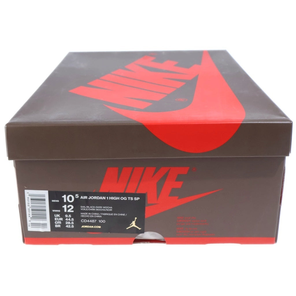 NIKE(ナイキ) ×TRAVIS SCOTT AIR JORDAN 1 RETRO HIGH OG TS SP トラヴィススコット エアジョーダン1 レトロ ダークモカ ハイカットスニーカー US10.5/28.5cm CD4487-100