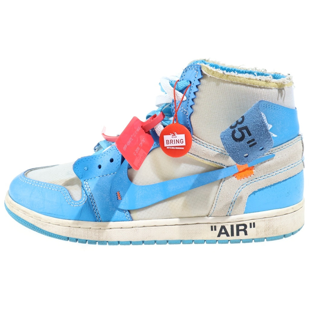 NIKE(ナイキ) ×OFF-WHITE AIR JORDAN 1 POWDER BLUE オフホワイト エアジョーダン1パウダーブルーハイカットスニーカー ホワイト×ブルー AQ0818-148 US11/29cm
