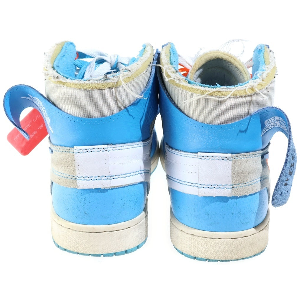 NIKE(ナイキ) ×OFF-WHITE AIR JORDAN 1 POWDER BLUE オフホワイト エアジョーダン1パウダーブルーハイカットスニーカー ホワイト×ブルー AQ0818-148 US11/29cm