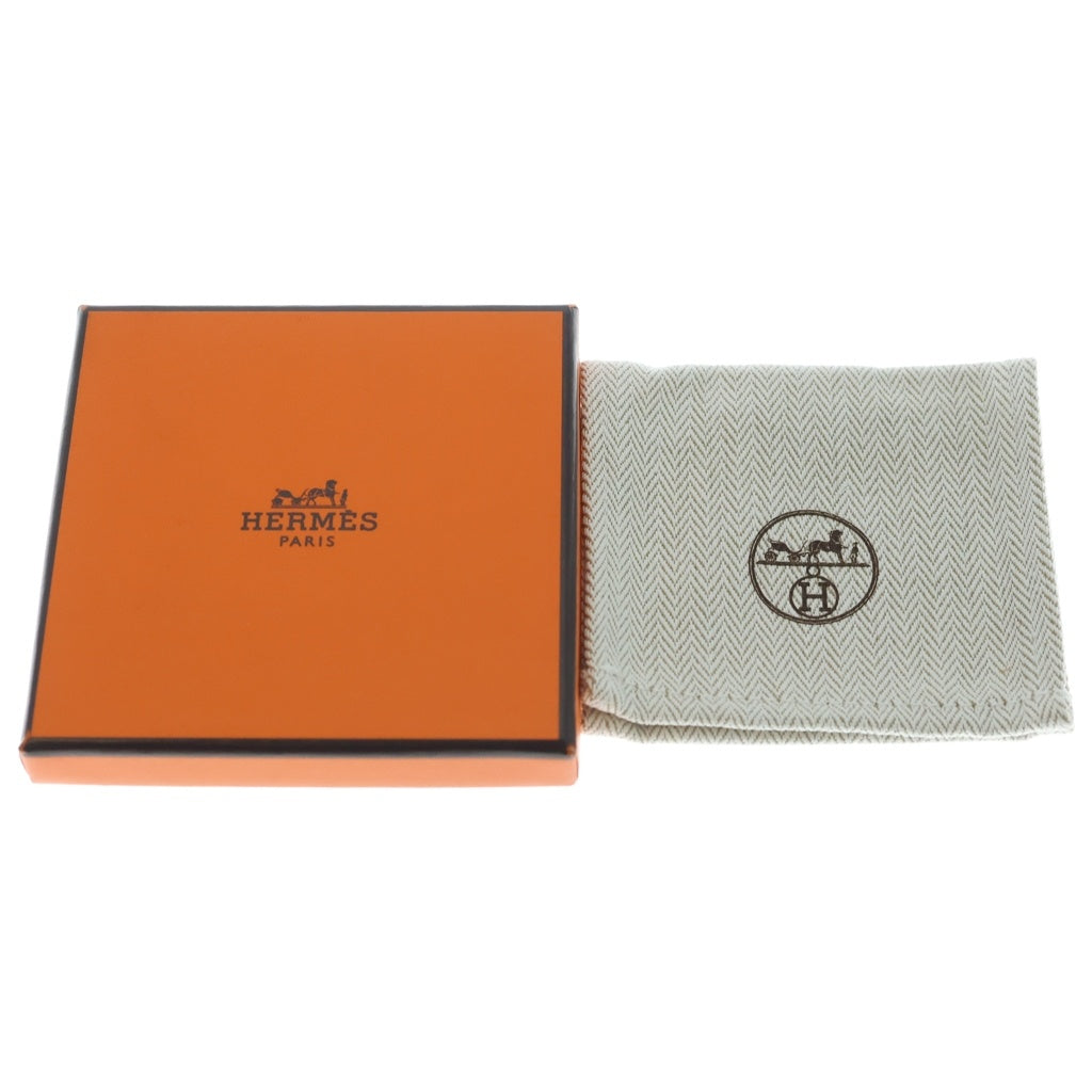 HERMES(エルメス) アタメ レザーブレスレット ブラウン×シルバー レディース