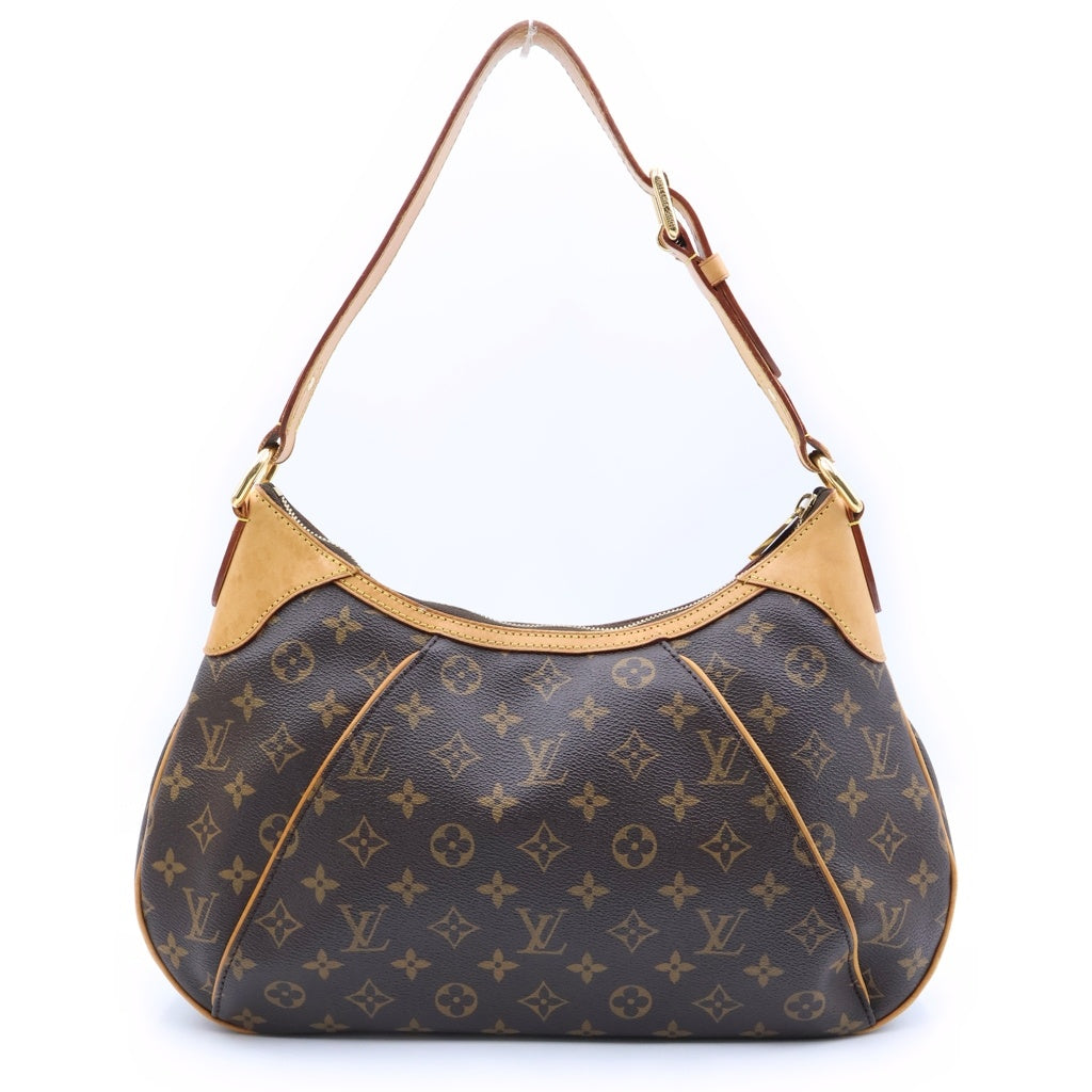 LOUIS VUITTON(ルイヴィトン) モノグラム テムズGM ワンショルダーバッグ ブラウン レザー×PVC M56383 ゴールド金具 レディース