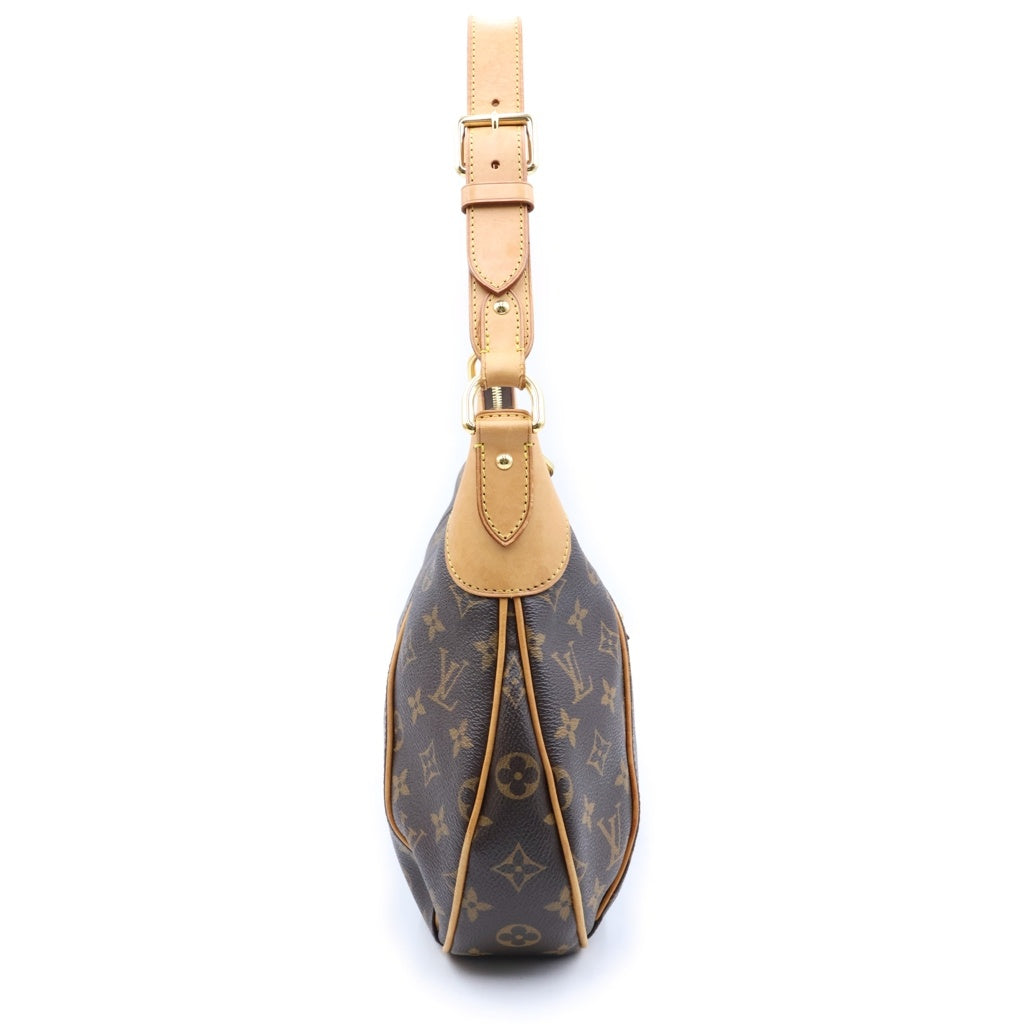 LOUIS VUITTON(ルイヴィトン) モノグラム テムズGM ワンショルダーバッグ ブラウン レザー×PVC M56383 ゴールド金具 レディース