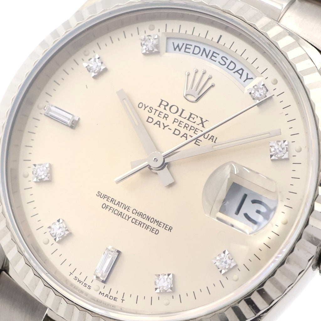 ROLEX(ロレックス) デイデイト シルバー文字盤 旧PD WG/AT 145g 18239A