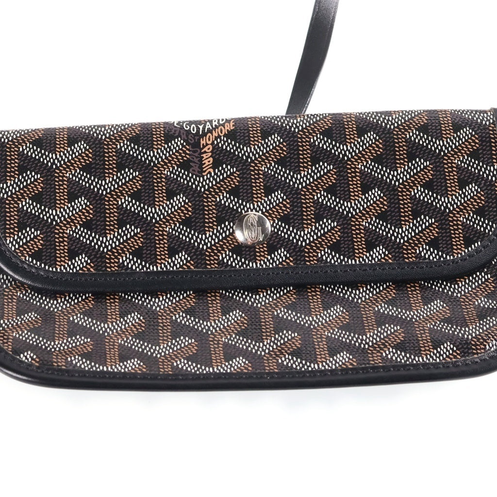 GOYARD(ゴヤール) サンルイPM トートバッグ ハンドバッグ PVC×レザー ブラック×ブラウン ポーチ レディース