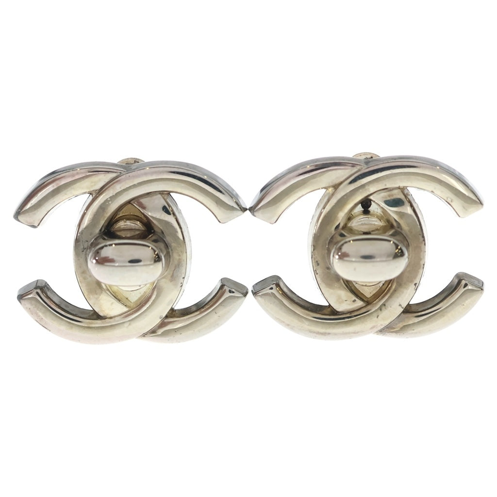 CHANEL(シャネル) ココマーク ターンロック イヤリング メタル シルバー 豆付 レディース
