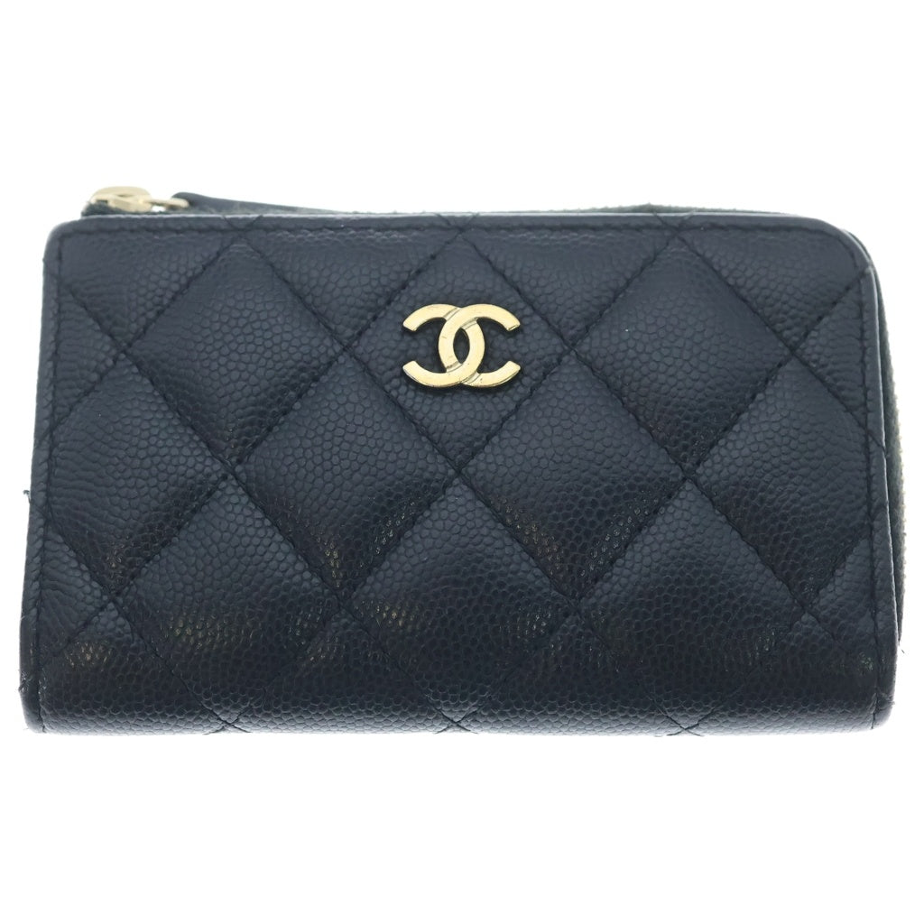 CHANEL(シャネル) ココマーク マトラッセ コインケース キャビアスキン ブラック ゴールド金具 シール付 28番台 AP0221 シール カード 箱 レディース