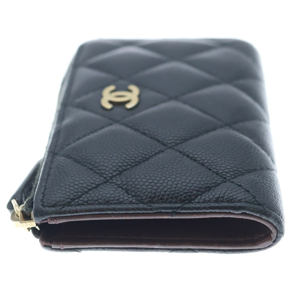 CHANEL(シャネル) ココマーク マトラッセ コインケース キャビアスキン ブラック ゴールド金具 シール付 28番台 AP0221 シール カード 箱 レディース