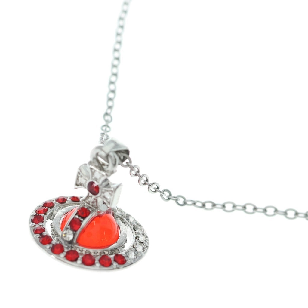 Vivienne Westwood(ヴィヴィアンウエストウッド) オーブネックレス メタル シルバー ラインストーン レッド レディース