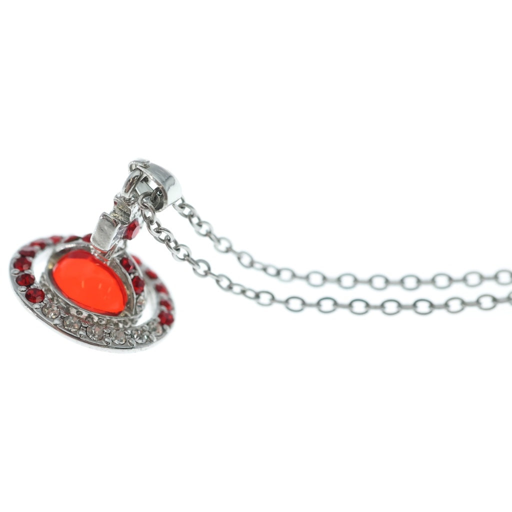 Vivienne Westwood(ヴィヴィアンウエストウッド) オーブネックレス メタル シルバー ラインストーン レッド レディース