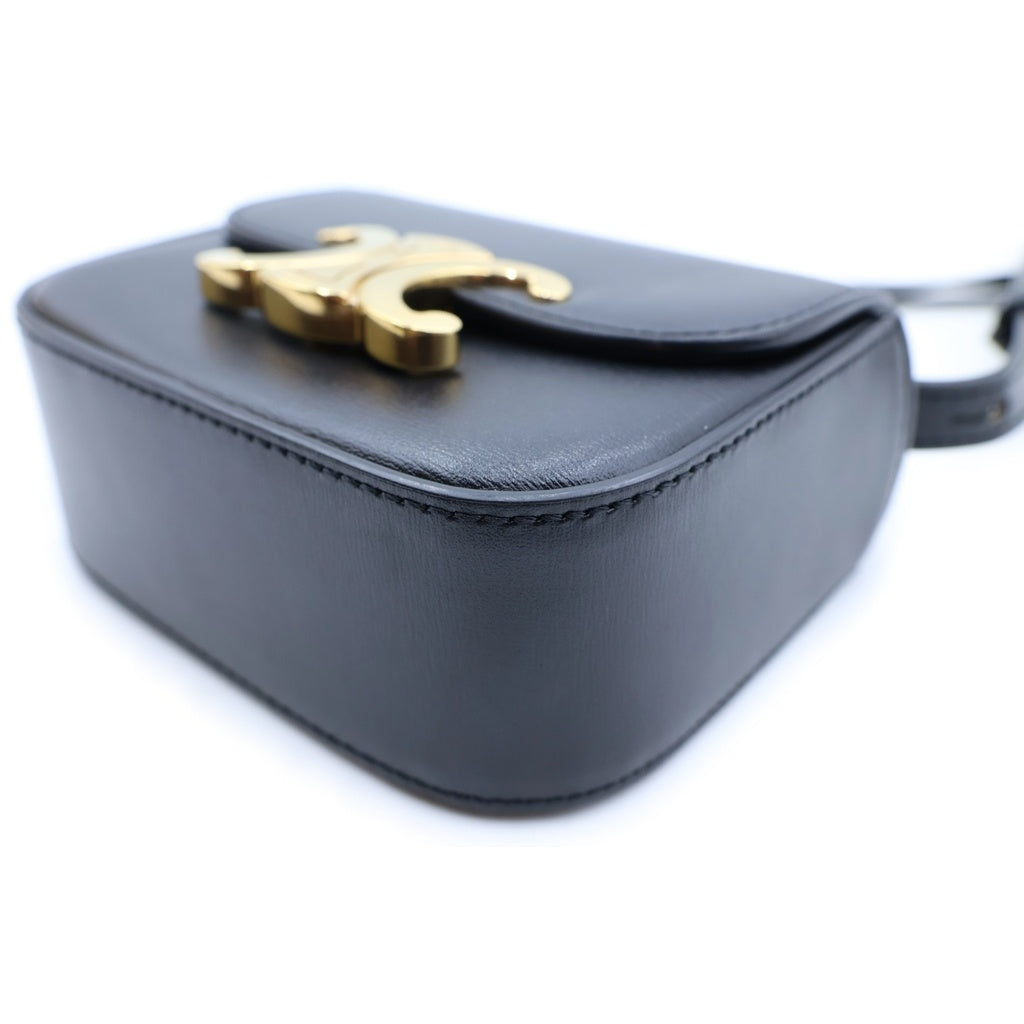 CELINE(セリーヌ) トリオンフ ミニクロード ショルダーバッグ ブラック レザー ゴールド金具 レディース