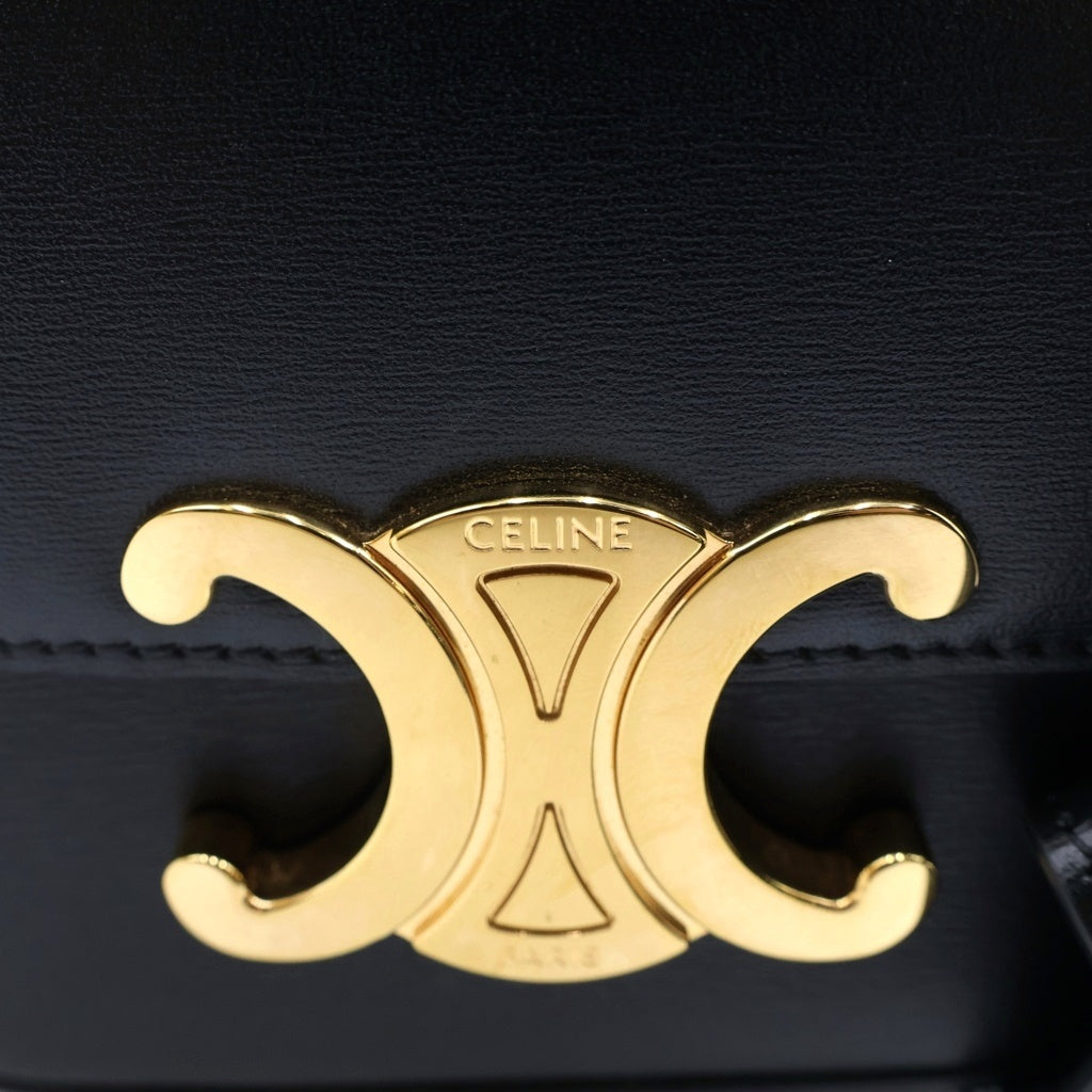 CELINE(セリーヌ) トリオンフ ミニクロード ショルダーバッグ ブラック レザー ゴールド金具 レディース