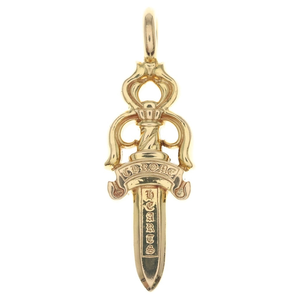 CHROME HEARTS(クロムハーツ) 22K DBL DAGGER P DIA 22Kダブルダガー PAVEダイヤ ネックレストップ ゴールド