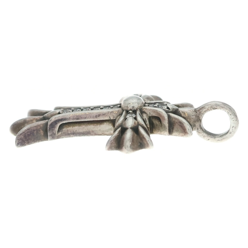 CHROME HEARTS(クロムハーツ) DBL CH CRS P/DMND ダブルCHクロスチャーム XS パヴェダイヤモンド ペンダントトップ シルバー
