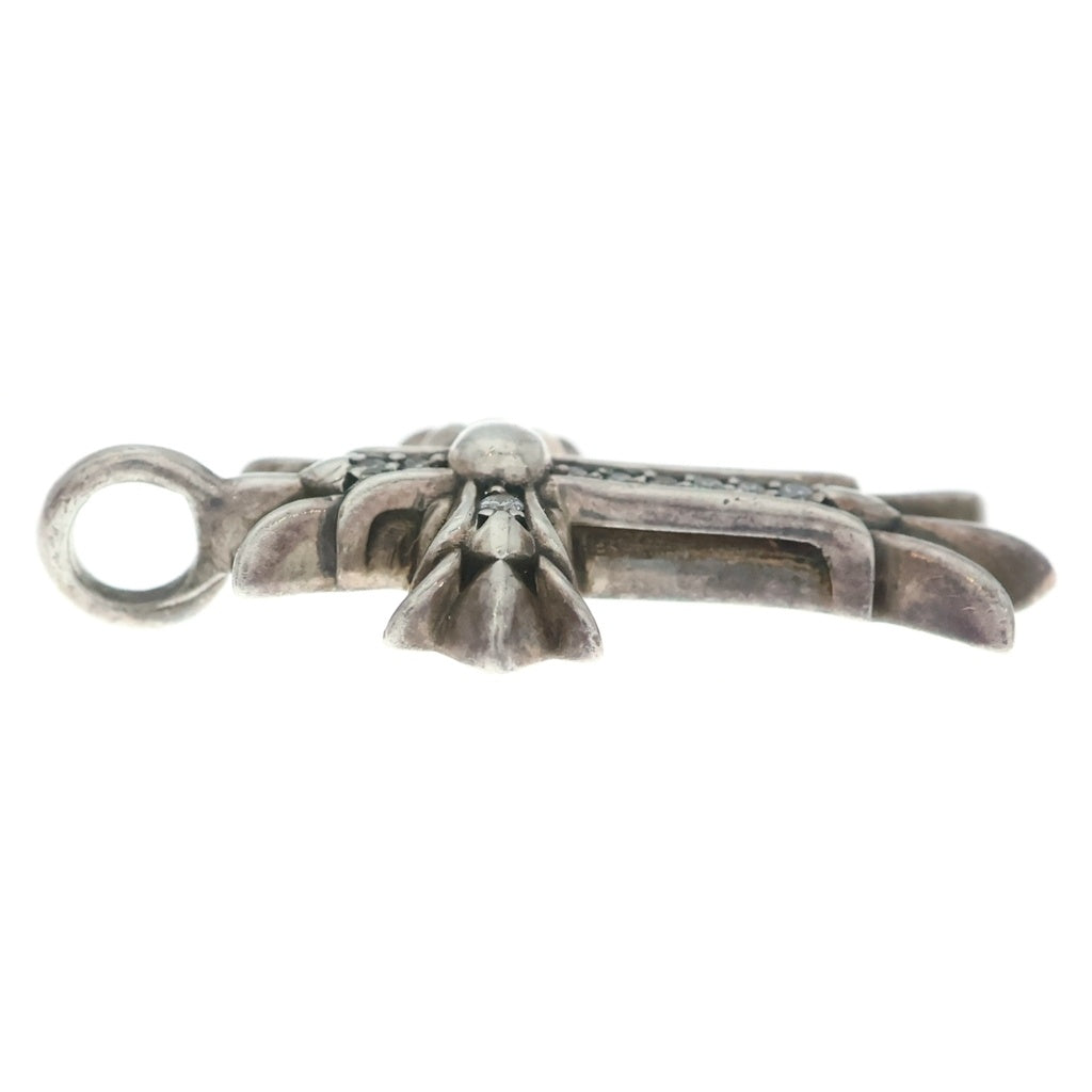 CHROME HEARTS(クロムハーツ) DBL CH CRS P/DMND ダブルCHクロスチャーム XS パヴェダイヤモンド ペンダントトップ シルバー