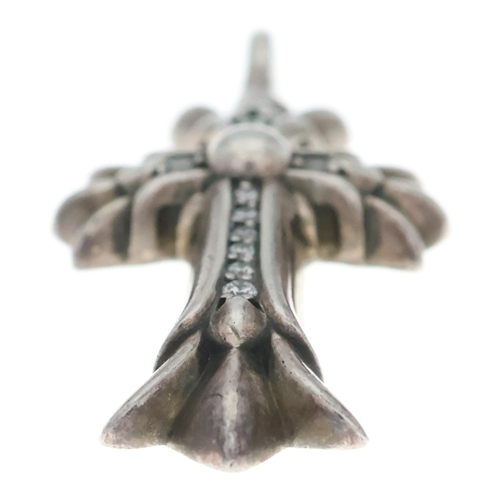 CHROME HEARTS(クロムハーツ) DBL CH CRS P/DMND ダブルCHクロスチャーム XS パヴェダイヤモンド ペンダントトップ シルバー