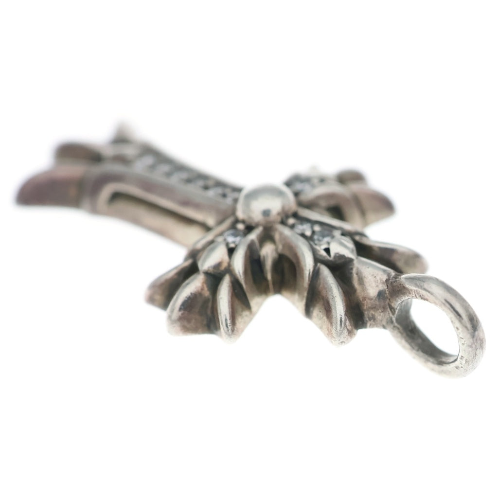 CHROME HEARTS(クロムハーツ) DBL CH CRS P/DMND ダブルCHクロスチャーム XS パヴェダイヤモンド ペンダントトップ シルバー