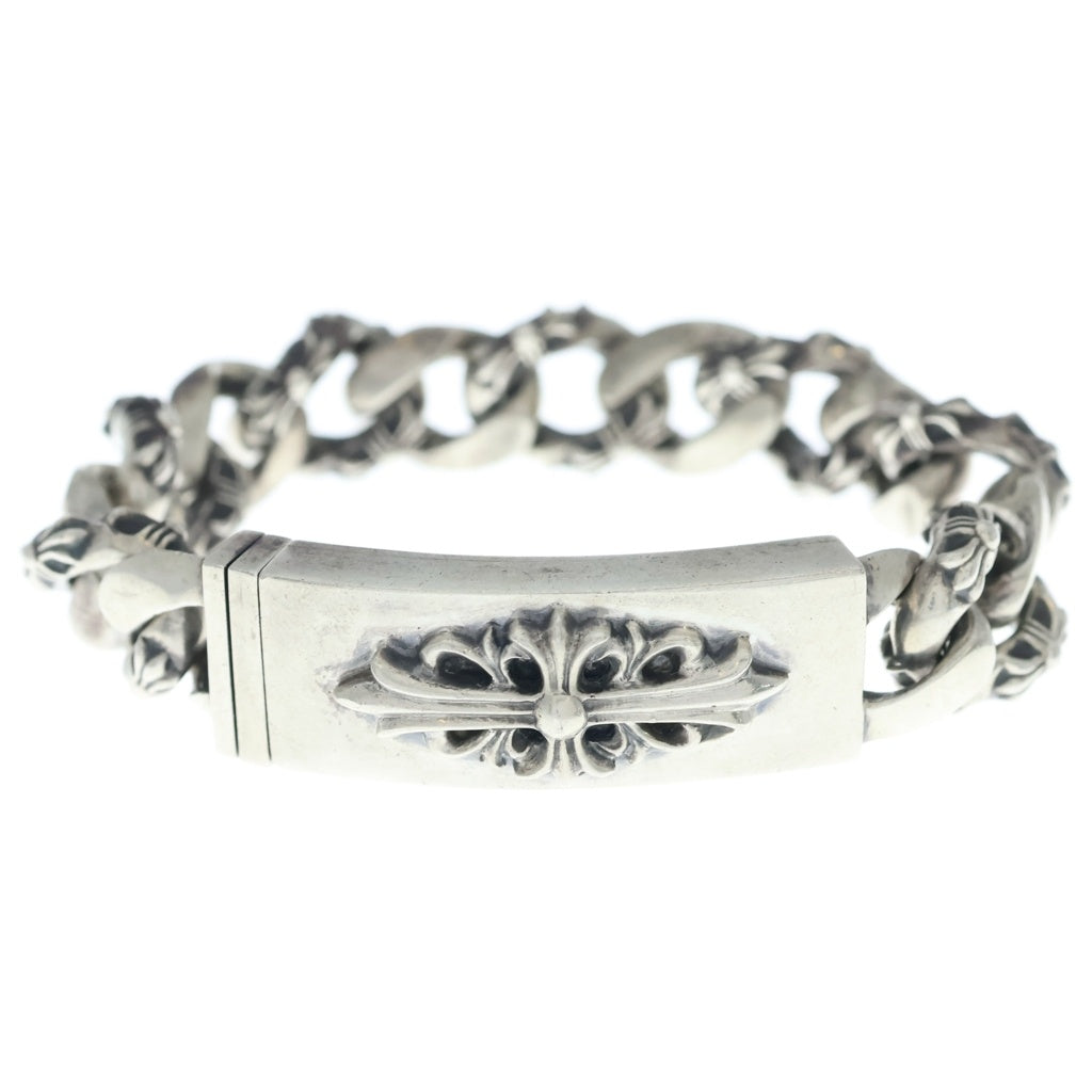 CHROME HEARTS(クロムハーツ) ID FLORAL CRS フローラルクロスIDファンシーリンク ブレスレット 13LINK シルバー BCA166