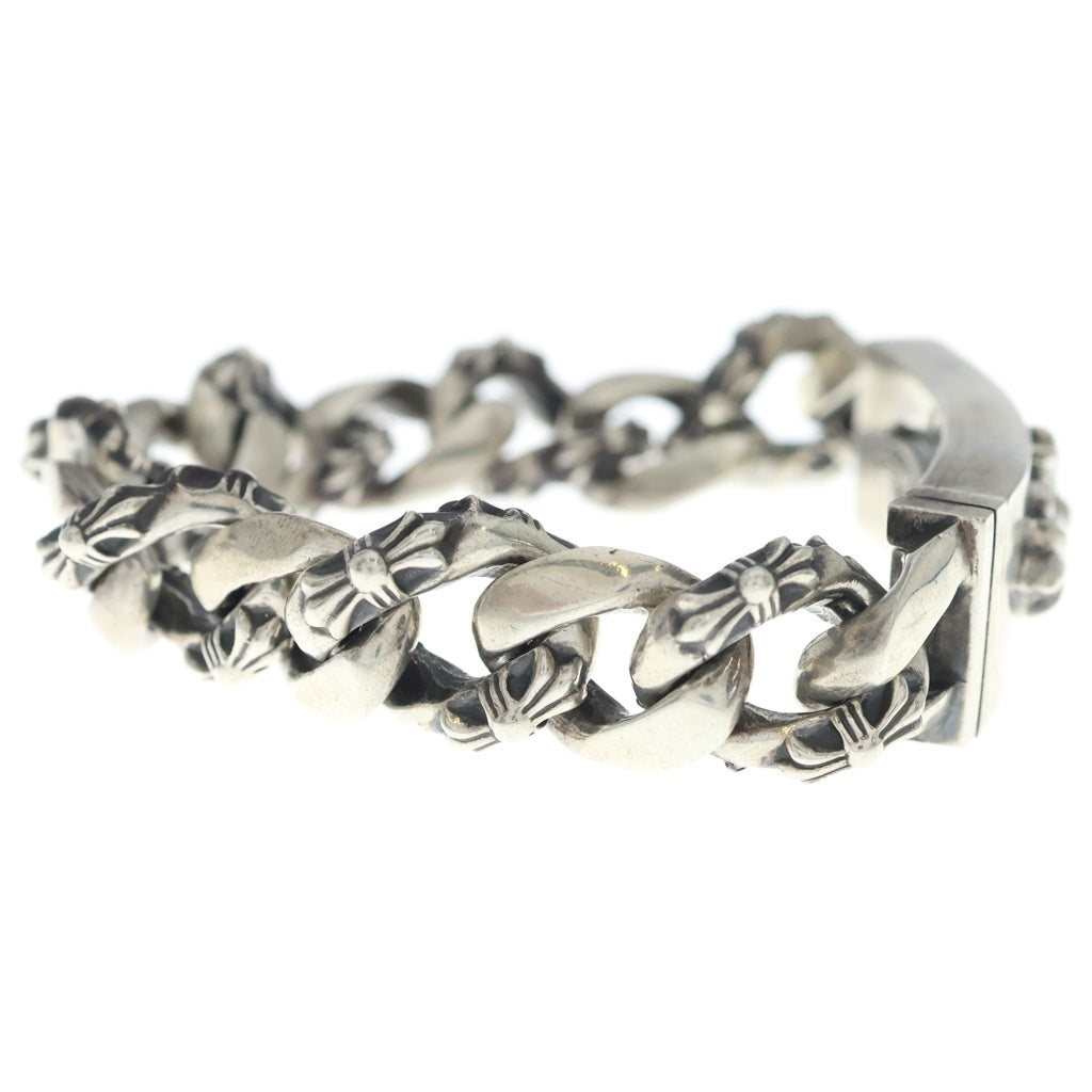 CHROME HEARTS(クロムハーツ) ID FLORAL CRS フローラルクロスIDファンシーリンク ブレスレット 13LINK シルバー BCA166
