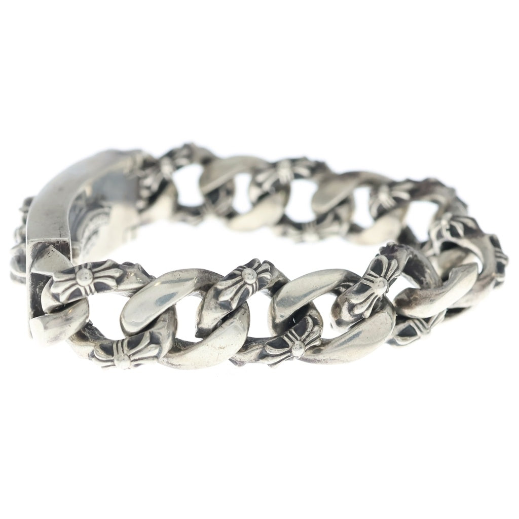 CHROME HEARTS(クロムハーツ) ID FLORAL CRS フローラルクロスIDファンシーリンク ブレスレット 13LINK シルバー BCA166