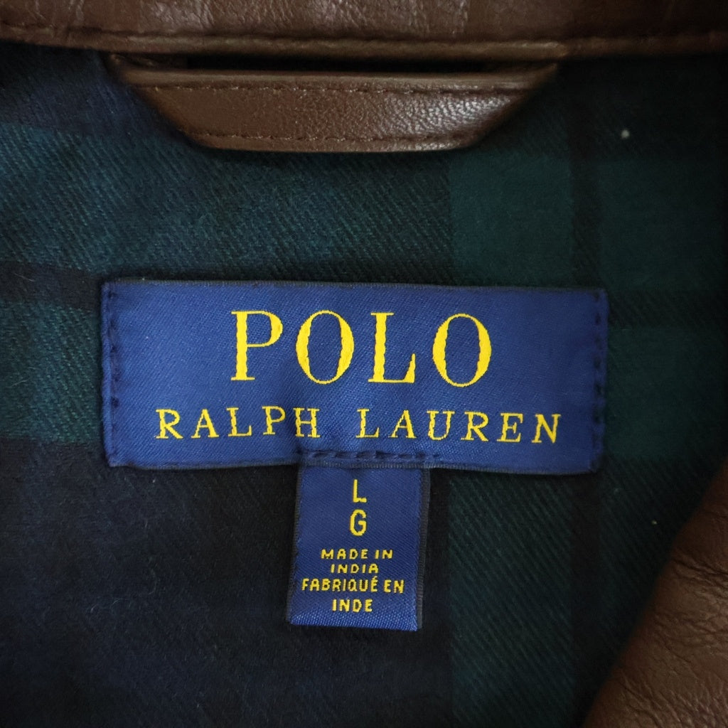 POLO RALPH LAUREN(ポロラルフローレン) Leather Swingtop Jacket レザージャケット スウィングトップ ブルゾン ブラウン