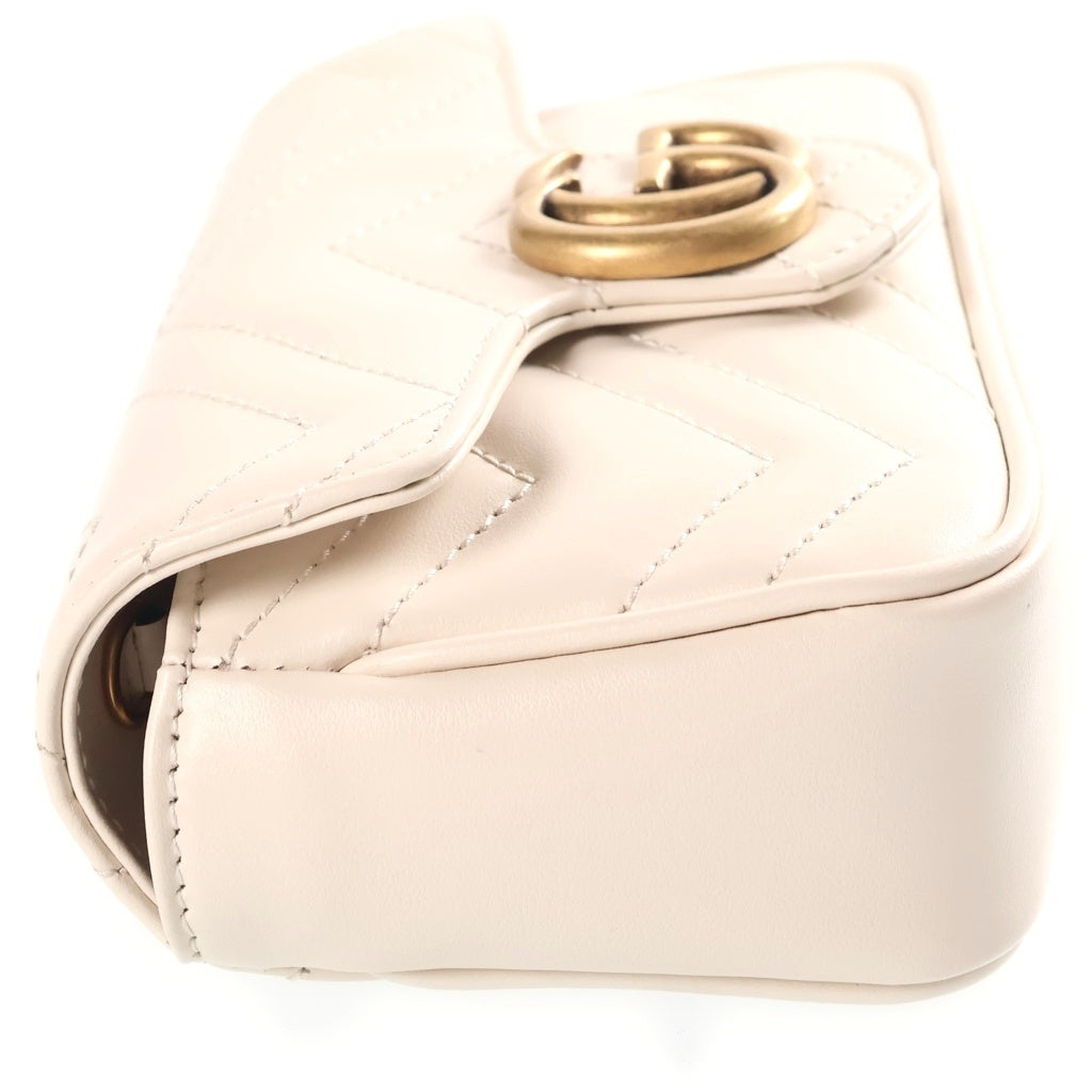 GUCCI(グッチ) GGマーモント チェーンショルダーバッグ レザー アイボリー 476433 2149 チェーン、箱、袋 レディース