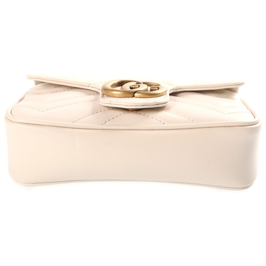 GUCCI(グッチ) GGマーモント チェーンショルダーバッグ レザー アイボリー 476433 2149 チェーン、箱、袋 レディース