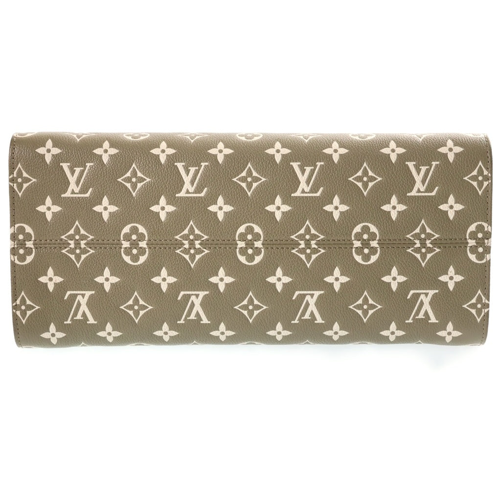 LOUIS VUITTON(ルイヴィトン) モノグラム アンプラント オンザゴーMM トートバッグ ハンドバッグ オリーブ×ホワイト レザー M46060 VX0222 箱、袋、チャーム レディース