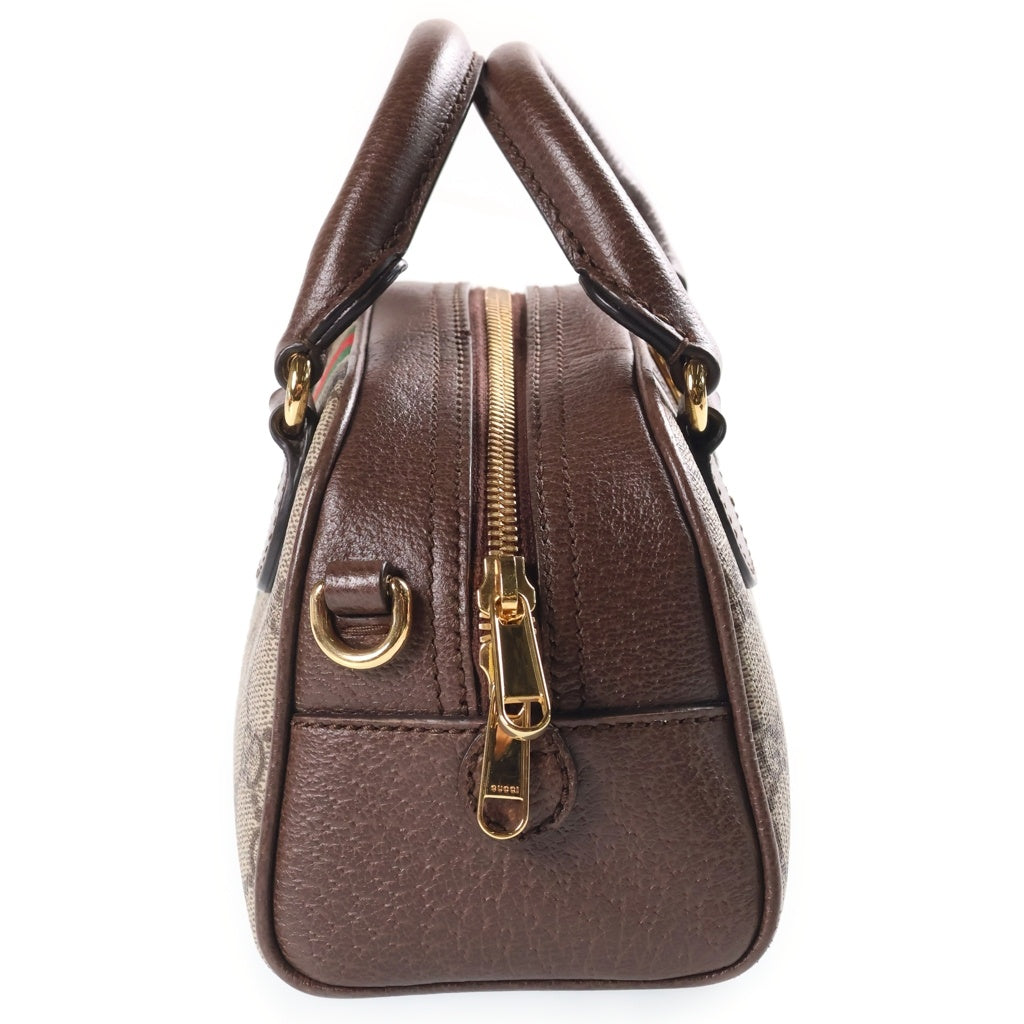 GUCCI(グッチ) GGスプリーム オフィディア ミニ ハンドバッグ ショルダーバッグ 2WAY PVC×レザー ベージュ×ブラウン 734606 493075 スト、袋 レディース