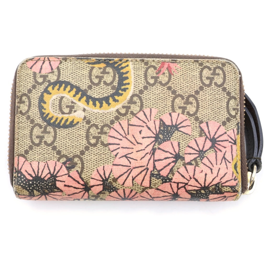 GUCCI(グッチ) GGスプリーム ベンガルジップ コインケース コンパクトジップ ベージュ×ブラウン PVC×レザー 452357 2091 箱、袋 レディース