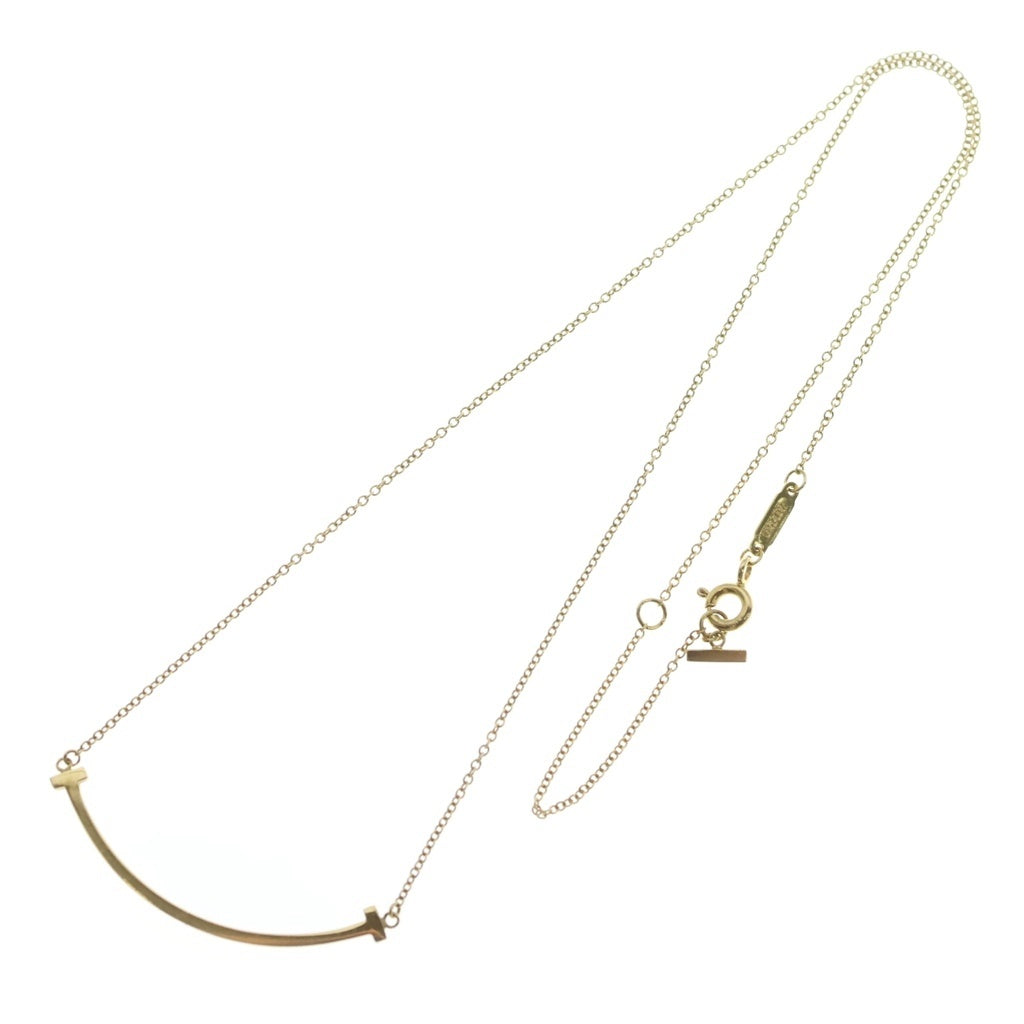TIFFANY & Co.(ティファニー) Tスマイル スモール ネックレス ペンダント チェーン イエローゴールド Au750 レディース