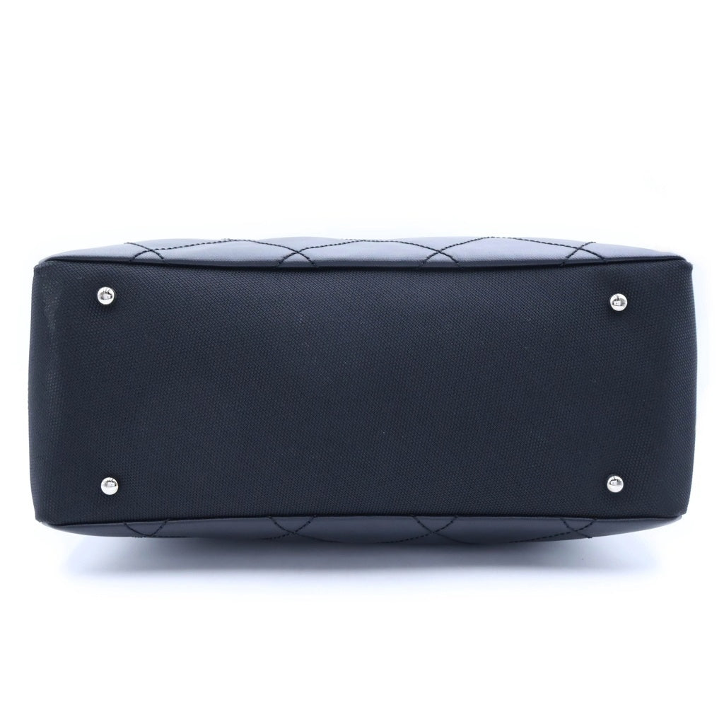 CHANEL(シャネル) パリビアリッツ トートMM ハンドバッグ ショルダーバッグ ブラック PVC×キャンバス シルバー金具 シール付き 16番台 A34209