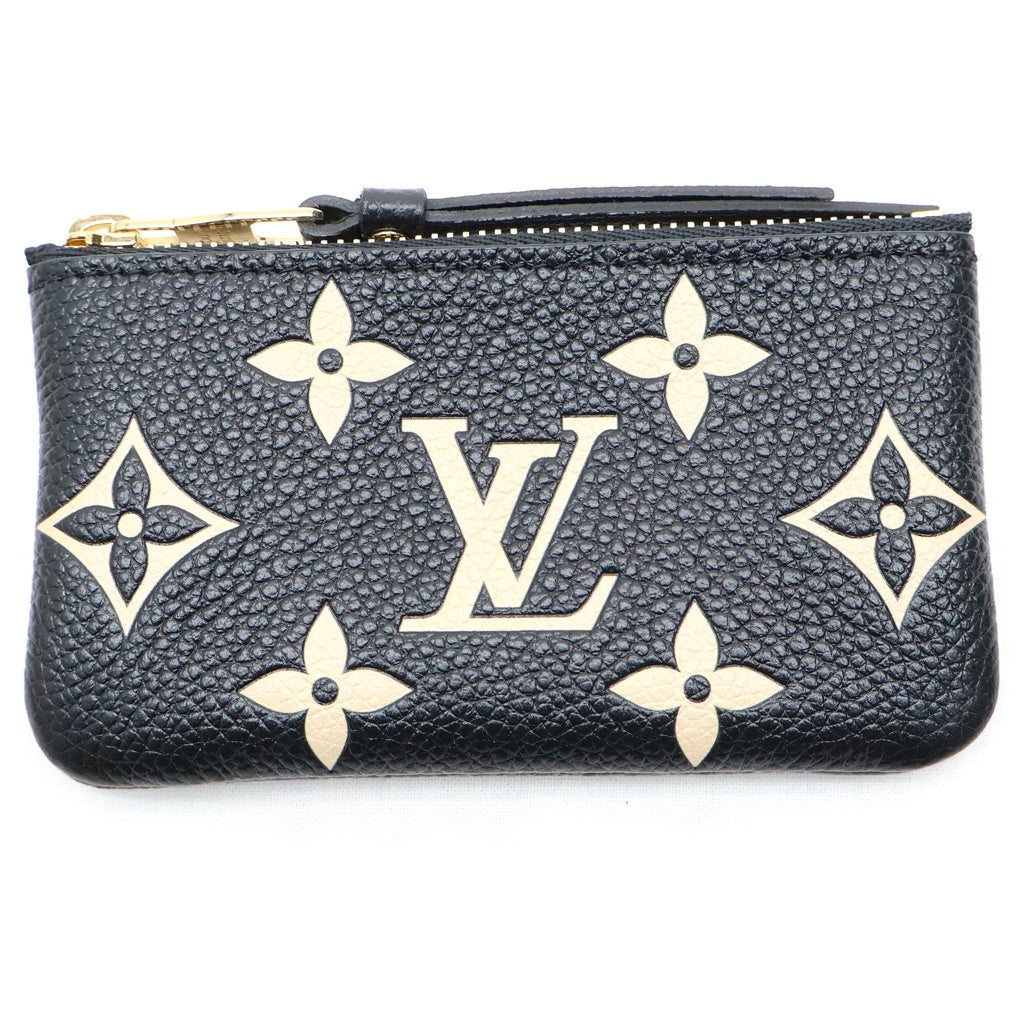 LOUIS VUITTON(ルイヴィトン) モノグラムアンプラント ポシェットクレ コインケース 小物入れ ブラック×ベージュ レザー M80885 レディース