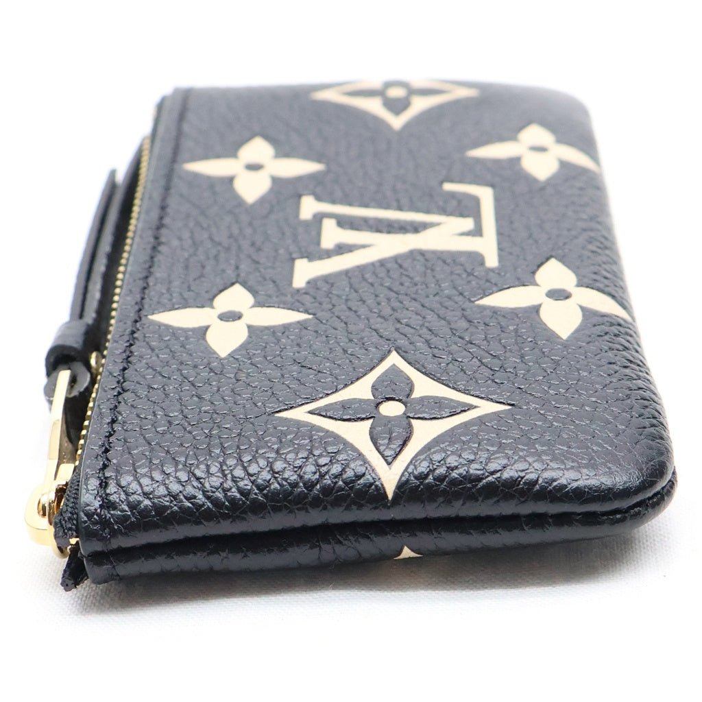 LOUIS VUITTON(ルイヴィトン) モノグラムアンプラント ポシェットクレ コインケース 小物入れ ブラック×ベージュ レザー M80885 レディース